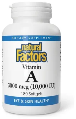 Vitamin A 3000mcg 10000IU - 180 softgels