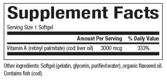 Vitamin A 3000mcg 10000IU - 180 softgels