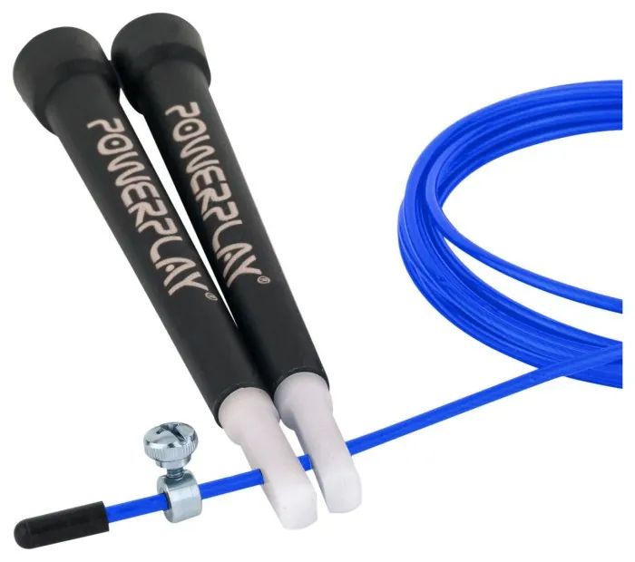 Скакалка швидкісна PowerPlay 4202 Ultra Speed Rope Синя (2,9m.)