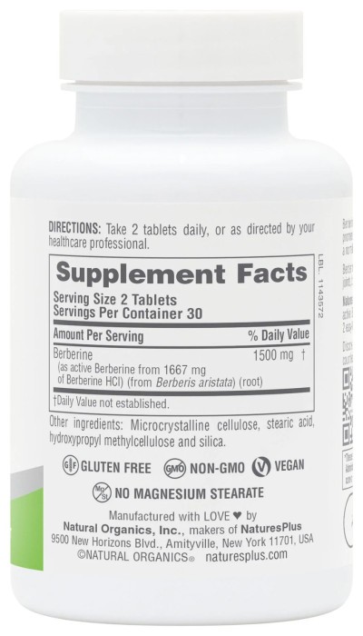 Berberine 1500 mg - 60 tabs