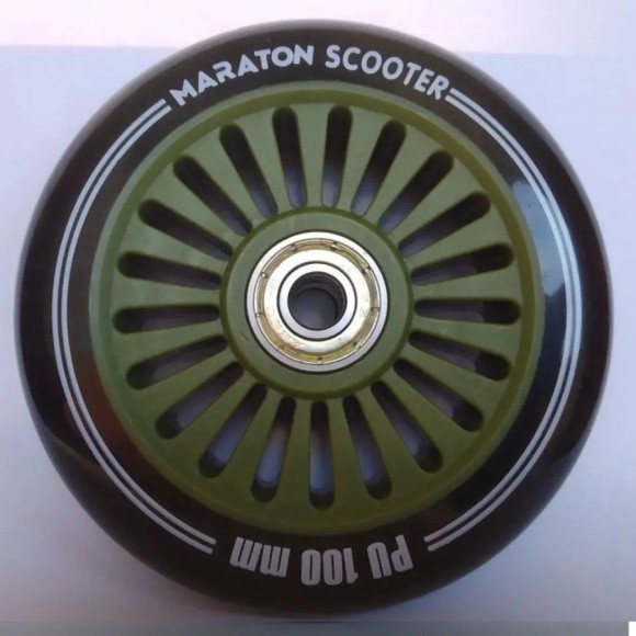 Колесо Maraton PU 100 mm, хаки, укр