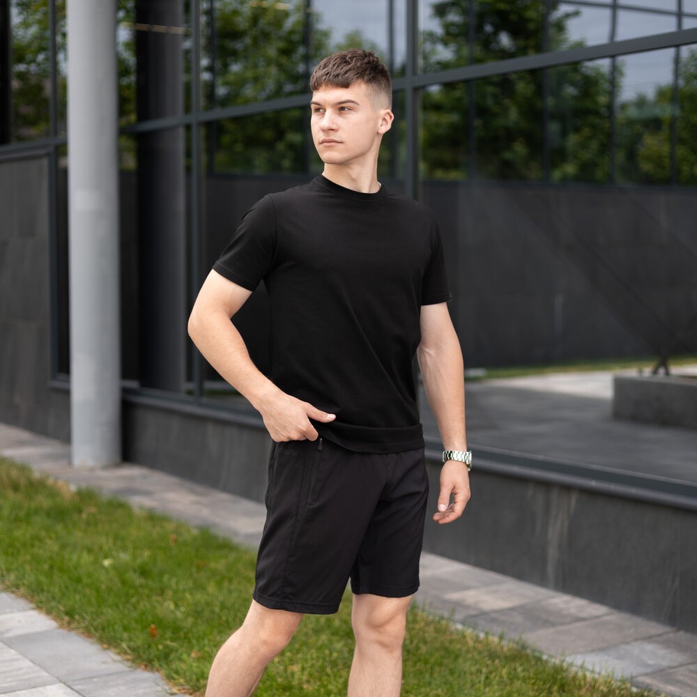 Чорні чоловічі шорти прямого крою Pobedov Vil'nyy, укр, укр