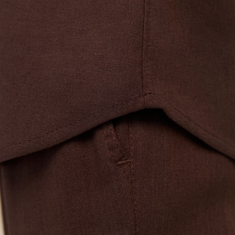 Чоловіча сорочка з коротким рукавом шоколадна Pobedov Molodist'