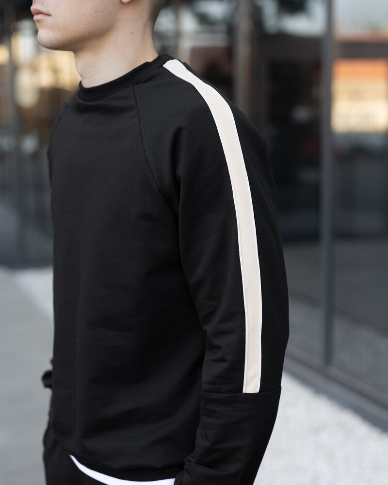 Трикотажный мужской спортивный костюм черный Pobedov Black moon