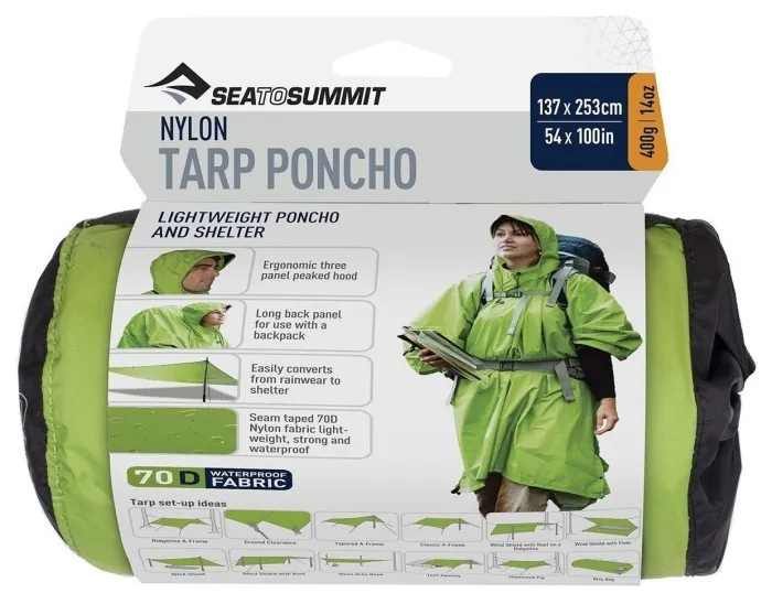 Дождевик-тент Tarp Poncho Green, 265 х 145 см от Sea to Summit