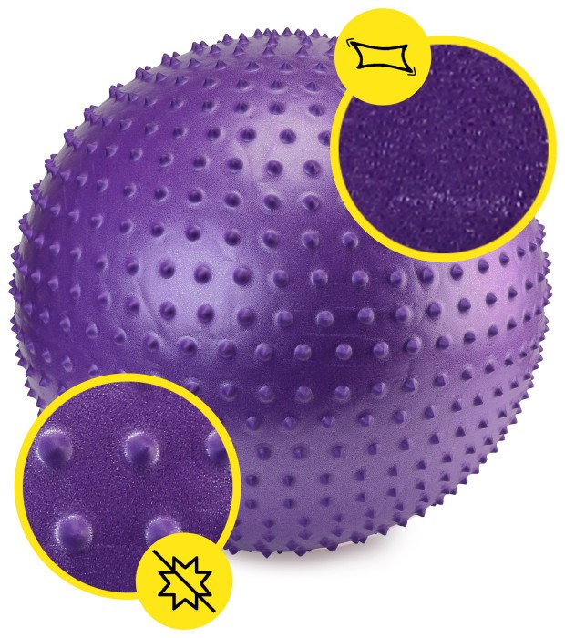 М'яч для фітнесу (фітбол) Cornix 55 см масажний Anti-Burst XR-0468 Violet