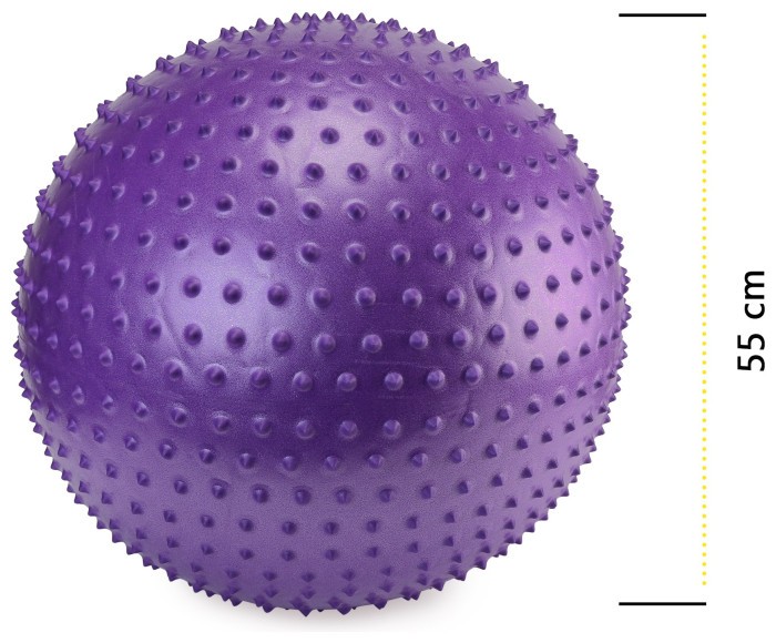 М'яч для фітнесу (фітбол) Cornix 55 см масажний Anti-Burst XR-0468 Violet