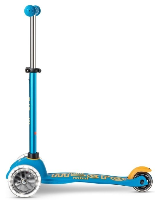 Самокат MICRO серії "Mini Deluxe LED" – БЛАКИТНИЙ ОКЕАН (до 50 kg, 3-х колісний, світло)