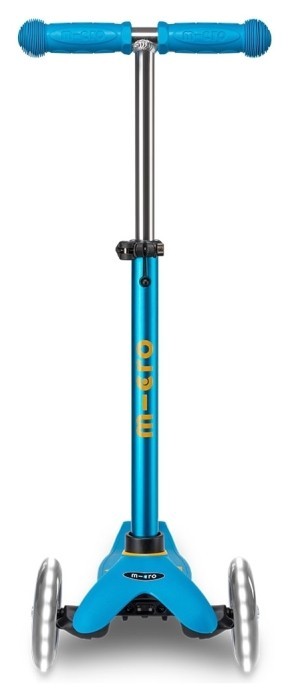 Самокат MICRO серії "Mini Deluxe LED" – БЛАКИТНИЙ ОКЕАН (до 50 kg, 3-х колісний, світло)