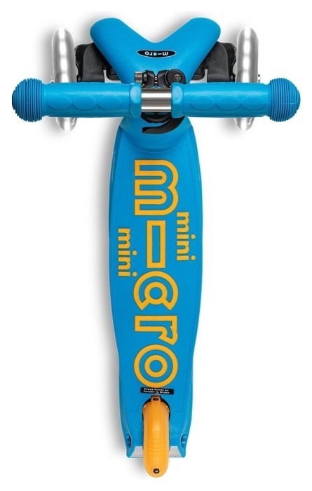 Самокат MICRO серії "Mini Deluxe LED" – БЛАКИТНИЙ ОКЕАН (до 50 kg, 3-х колісний, світло)