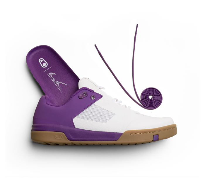 Велообувь CrankBrothers SHOES STAMP LACE WHITE / PURPLE - GUM OUTSOLE - BERNARD KERR 10.5