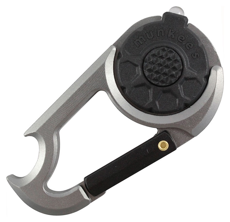 Munkees 1089 брелок-фонарик Carabiner LED with Bottle Opener NEW grey