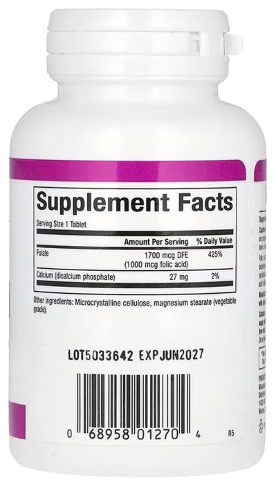 Folic Acid 1mg - 90 tabs
