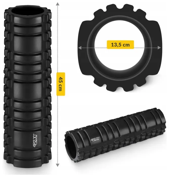 Массажный ролик 4FIZJO 45 x 13.5 см (валик, роллер) Black (P-5907739310545)