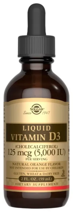 Liquid Vitamin D3 (Cholecalciferol) 125 mcg (5,000 IU) - 59ml Natural Orange