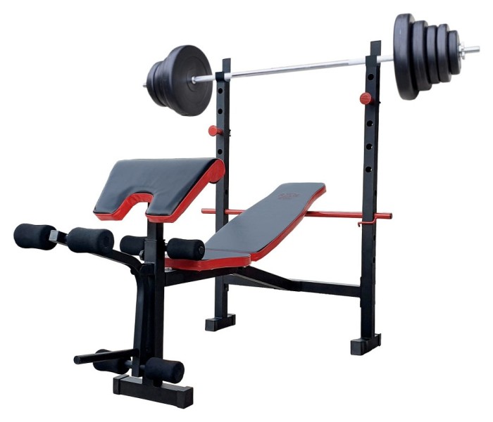 Скамейка для жима универсальная ReadMeBlack + штанга 103 кг RN-Sport