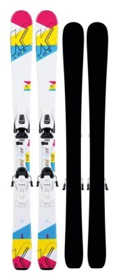 Лижі гірські дитячі (комплект) K2 LUV BUG 4.5+FDT JR 100см White/multicolor (10D0809.109.1+10D1019.109.1)