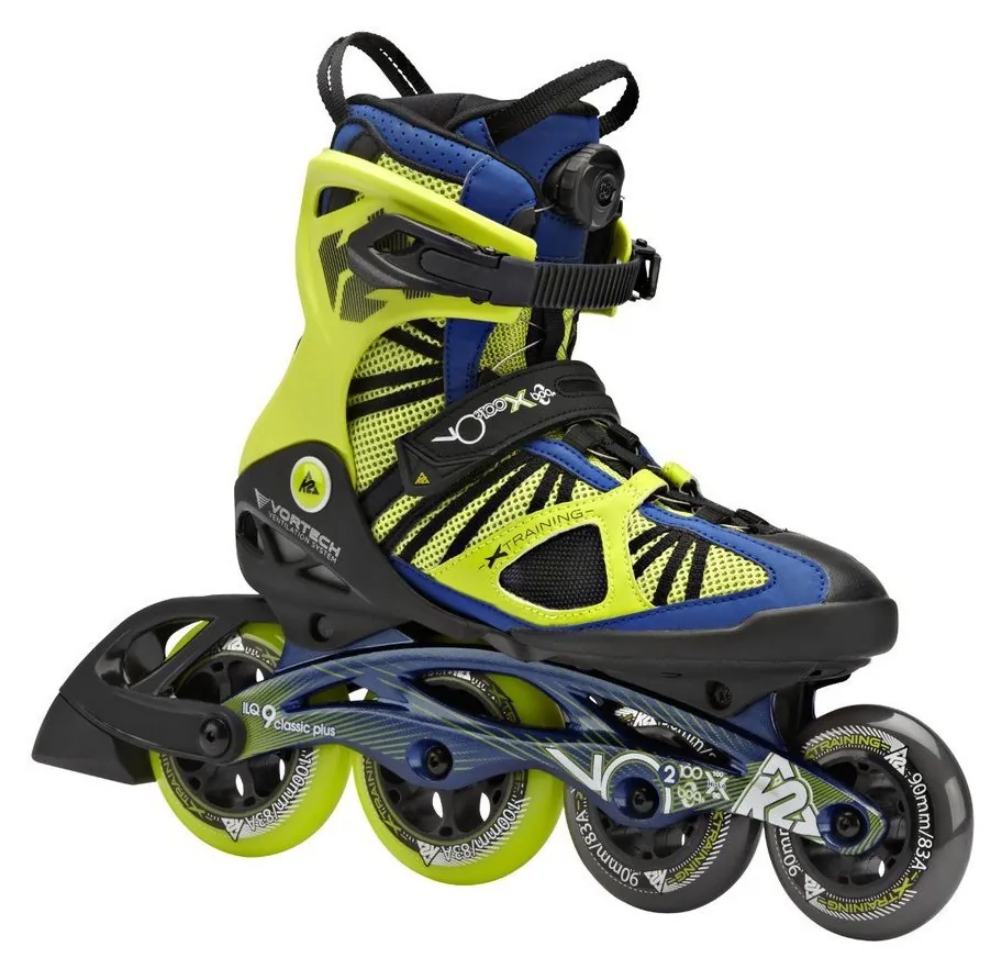 Роликові коньки для дорослих K2 VO2 100 X BOA M 44 (10.5US) 285мм Black/lime/blue (3040006) (285мм)