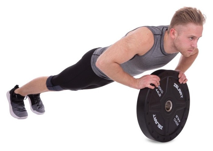 Бамперные диски для кроссфита Bumper Plates резиновые d-51мм Zelart TA-2258-20 20кг (d-45см, черный)