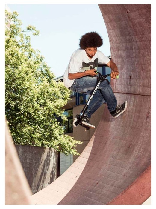 Самокат MICRO серії "Trixx & Ramp" - ЧОРНИЙ (до 100 kg, 2-х колісний, алюміній), укр, укр