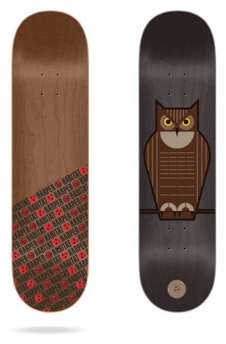 Дека для скейтборда Habitat ( HBBP9A03-09 ) Harper Mirtain Great Horned Owl 8.125"x32" Habitat Deck 2019