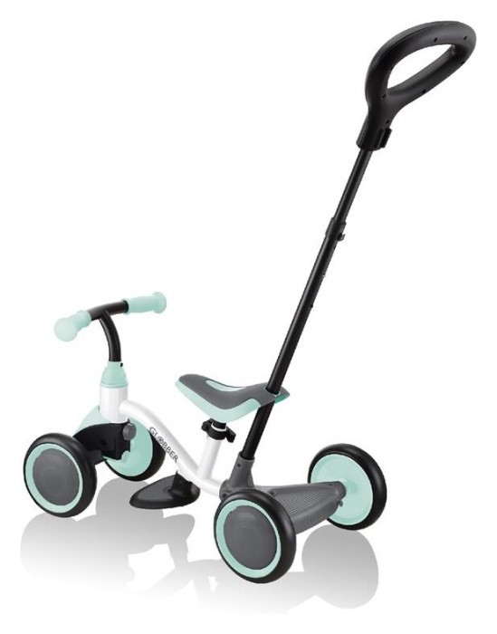 Биговел детский GLOBBER серии LEARNING BIKE 3в1, бело-мятный, до 20кг, 4 колеса