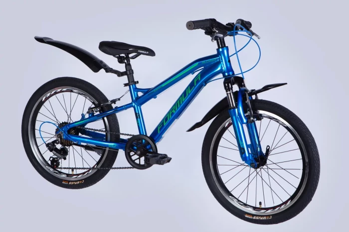 Велосипед уцінений AL 20" Formula BLACKWOOD Vbr FR рама-11" синій з зеленим 2026