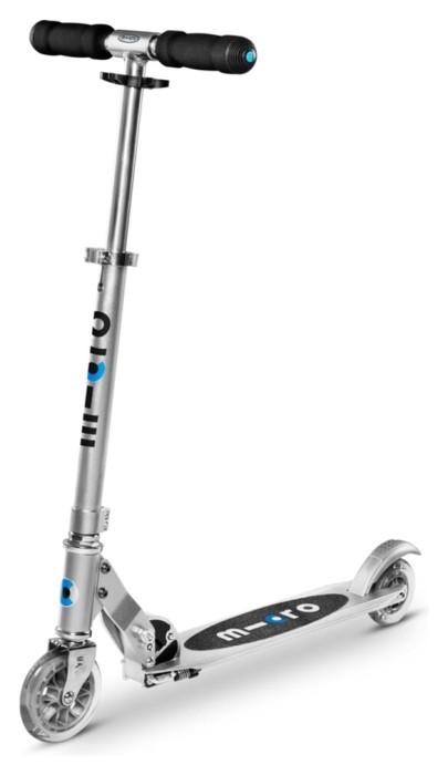 Самокат MICRO серії "Sprite" – МАТОВИЙ СРІБНИК (до 100 kg, 2-х колісний), укр, укр
