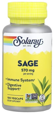 Organically Grown Sage Leaf 570mg - 100 vcaps
