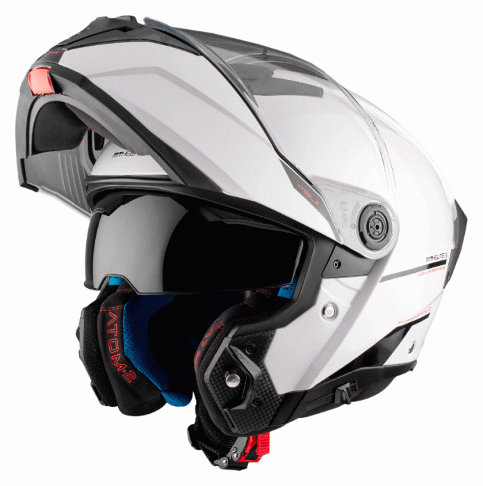 Мотошолом MT ATOM 2 SV Solid A0 Gloss White S