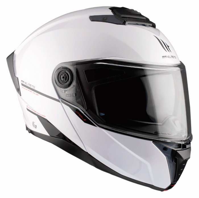 Мотошолом MT ATOM 2 SV Solid A0 Gloss White S