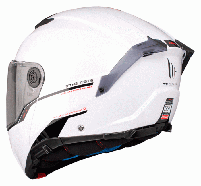 Мотошолом MT ATOM 2 SV Solid A0 Gloss White S