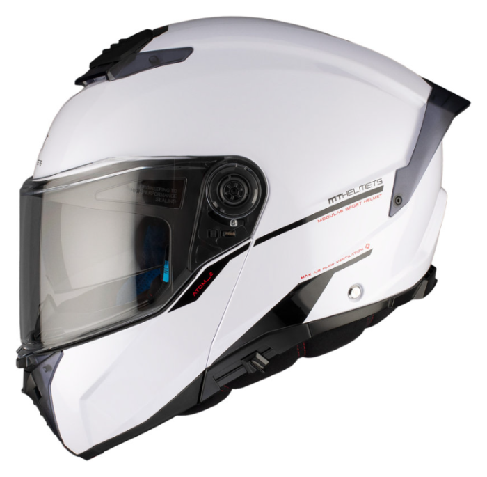 Мотошолом MT ATOM 2 SV Solid A0 Gloss White S