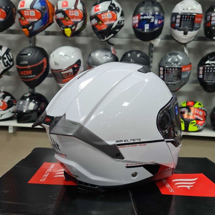 Мотошолом MT ATOM 2 SV Solid A0 Gloss White S