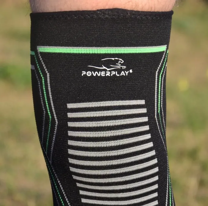 Наколінники PowerPlay 4099 Knee Support Чорно/зелені L/XL (пара)