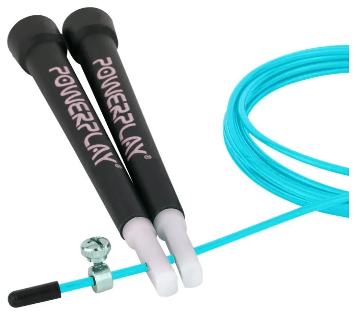Скакалка швидкісна PowerPlay 4202 Ultra Speed Rope Бірюзова (2,9m.)
