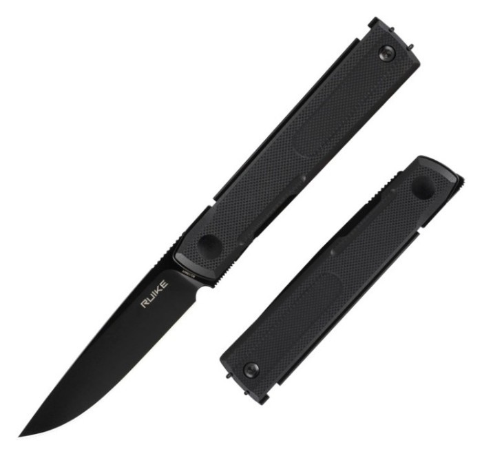Ніж складаний кишеньковий Ruike D712-B, (7.7 см) 8Cr13MoV / G10 чорний, укр, укр