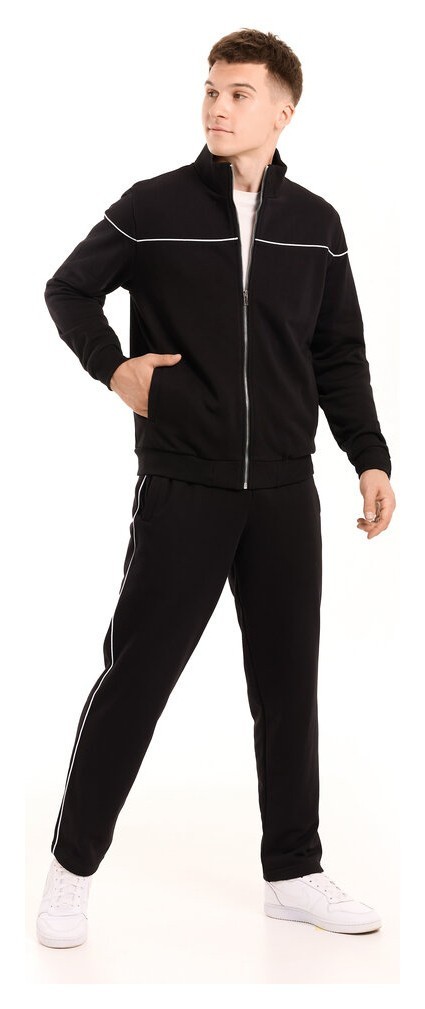 Спортивний демісезонний костюм чоловічий чорний. Комплект штани та кофта Pobedov Brume, укр, укр
