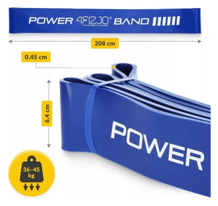 Еспандер-петля 4FIZJO Power Band 64 мм 36-46 кг резина для фітнесу і спорту Blue (P-5907222931097)