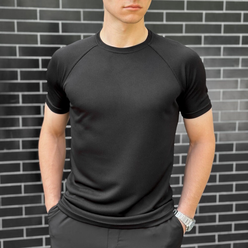 Тактична мілітарі футболка кулмакс чорна чоловіча Pobedov Ergo