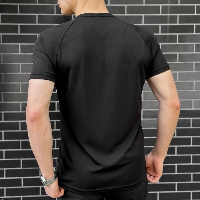 Тактична мілітарі футболка кулмакс чорна чоловіча Pobedov Ergo, укр, укр