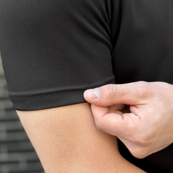 Тактична мілітарі футболка кулмакс чорна чоловіча Pobedov Ergo, укр, укр