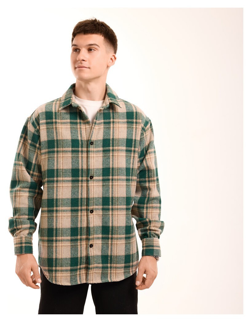 Сорочка в клітинку зелена. Чоловіча сорочка Pobedov Tartan в клітинку