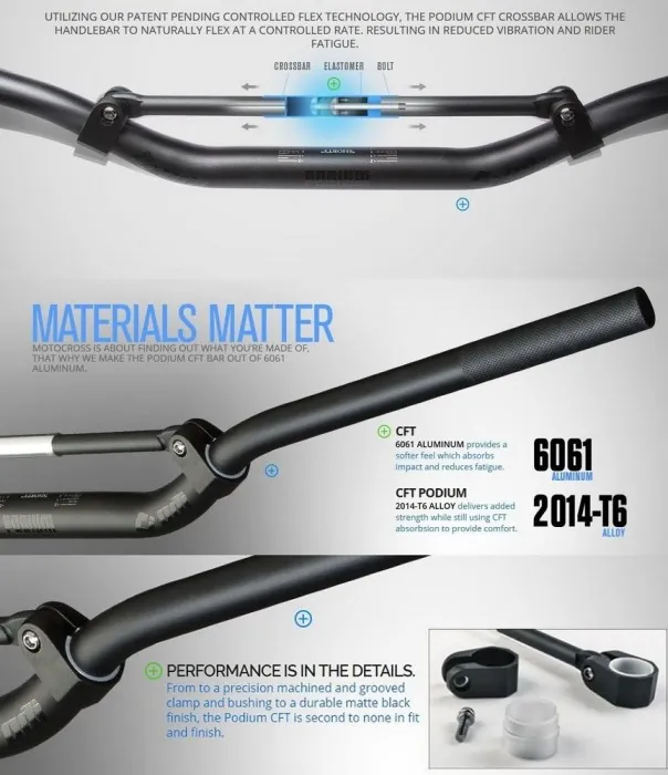 Мото кермо ODI MX Handlebars, "CFT" Podium, КС4-Р904Bend Black