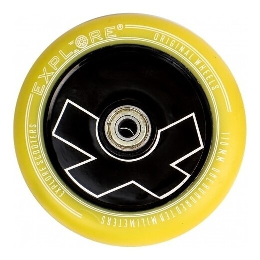 Колесо для трюкового самоката Explore 110 литой пластик abec-9 Желтый