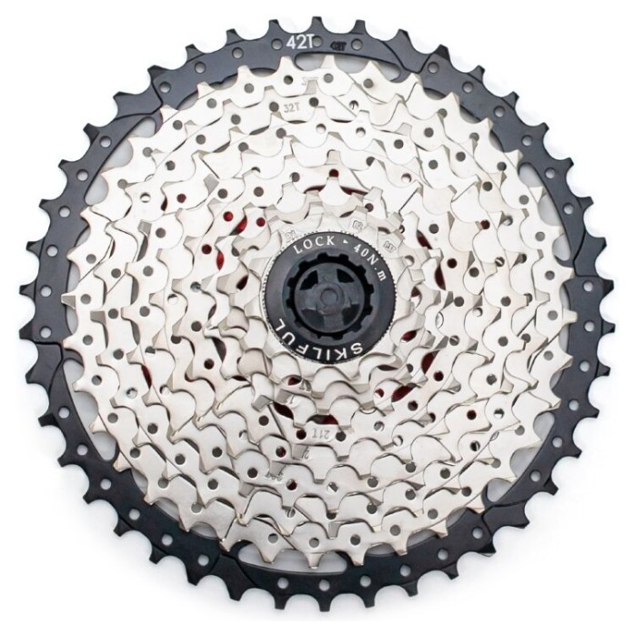 Касета 10-к SkilFul CS-G550 11-42T з ал. павуком, нікельована, укр, укр