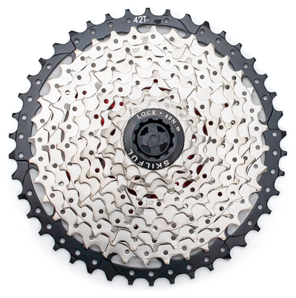 Касета 10-к SkilFul CS-G550 11-42T з ал. павуком, нікельована