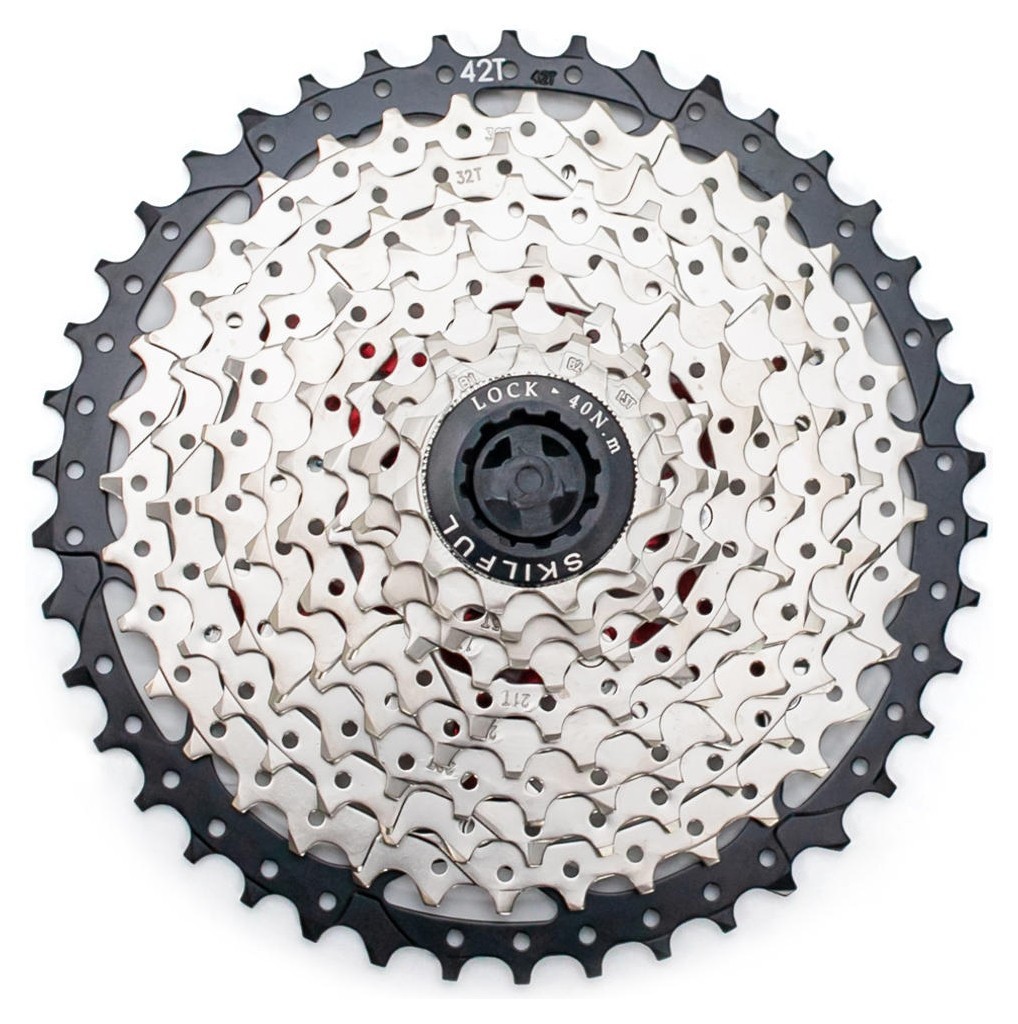 Касета 10-к SkilFul CS-G550 11-42T з ал. павуком, нікельована