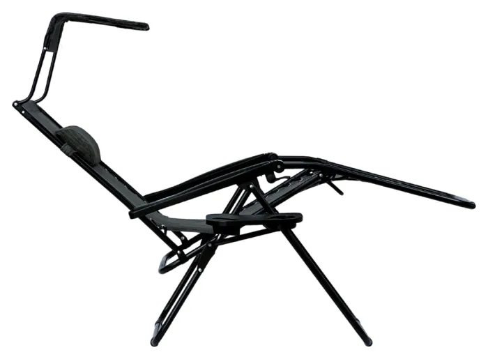 Раскладное кресло шезлонг с козырьком LEOBRO Zero Gravity Dark Grey (LB-ZGC-H1-DGR)