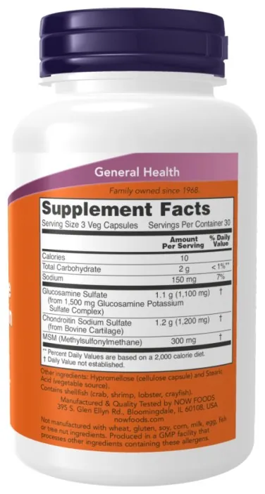 Glucosamine & Chondroitin with MSM - 180 vcaps